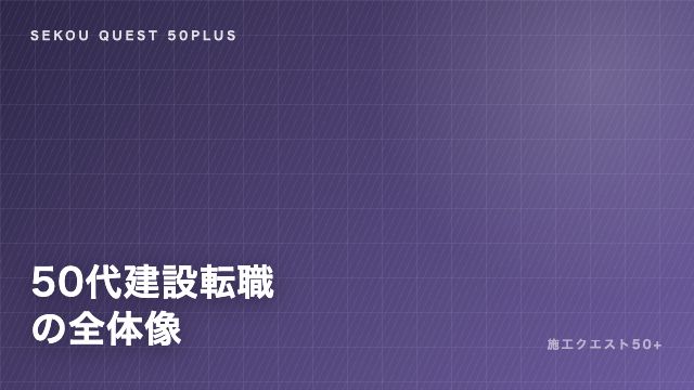 50代建設転職の全体像 — 何から考え、どの順番で動くか eBook表紙